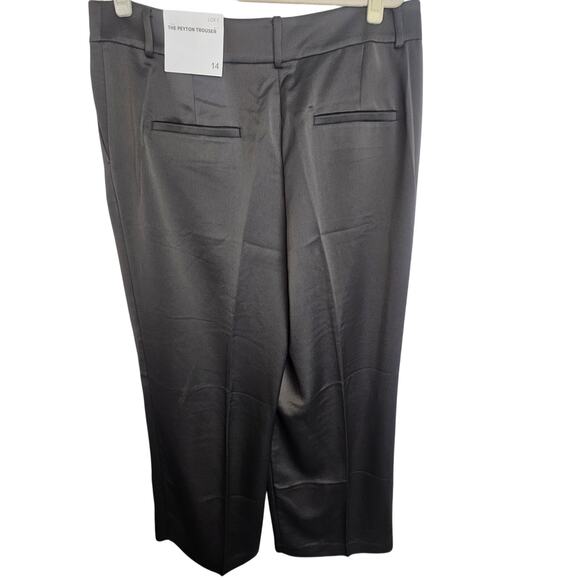 LOFT Peyton Trouser Wide Leg Dress Pants Pleated Career Office Work Size 14 Gray - Picture 6 of 9